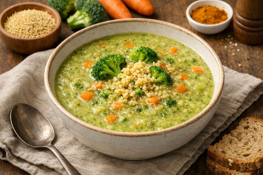 Basische Rezepte Abendessen – 5 leichte Gerichte basische gemuesesuppe brokkoli karotten abend
