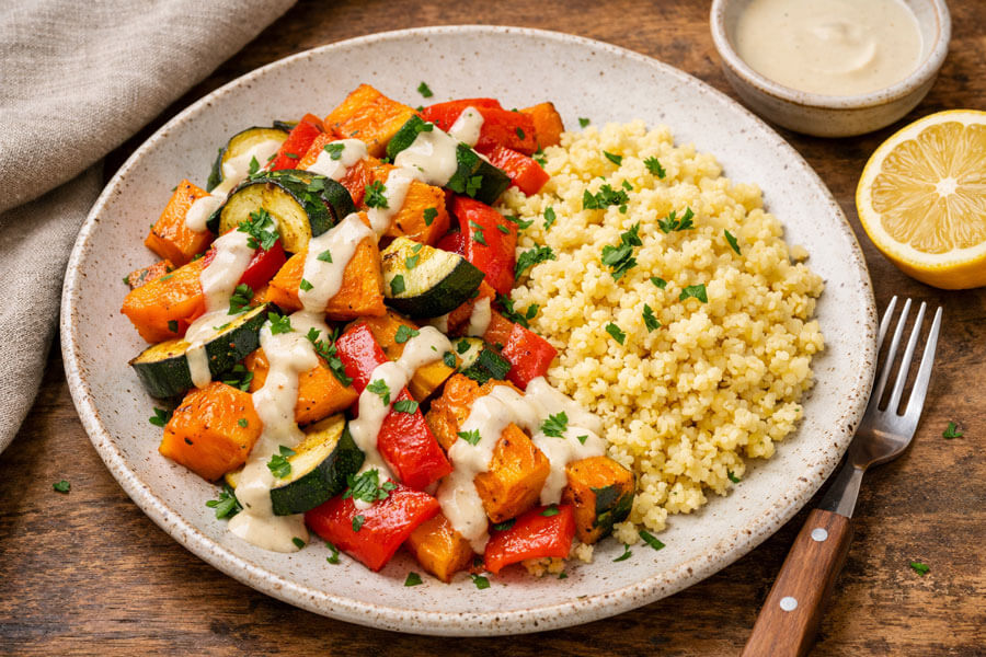 Basische Rezepte Abendessen – 5 leichte Gerichte basisches ofengemuese hirse tahini abendessen