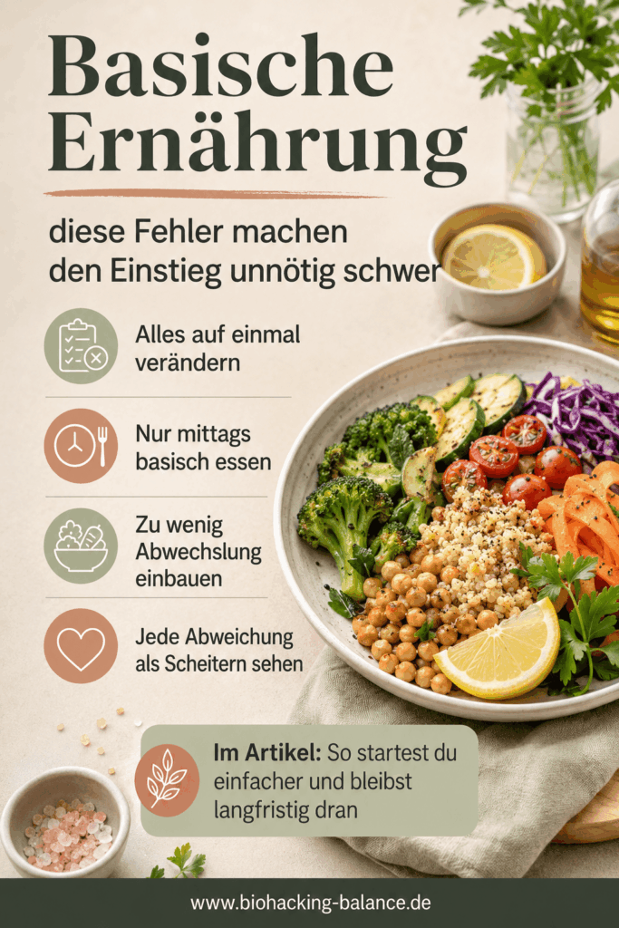 Pinterest Pin: Basische Ernährung Fehler